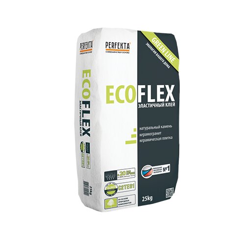 Клей для натурального камня и керамогранита эластичный Ecoflex Green line Dust free 25 кг  в Москве