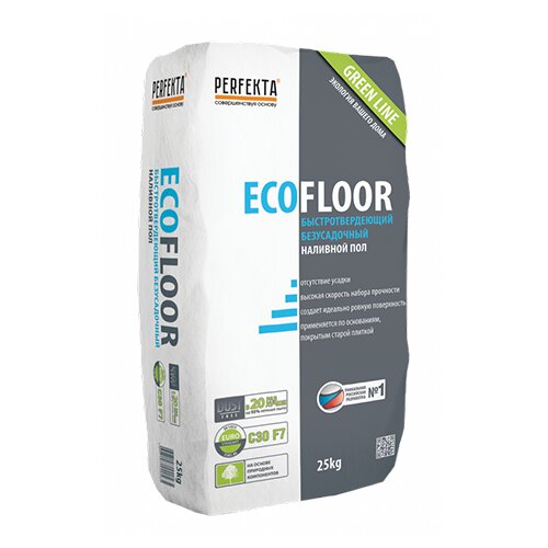 Пол наливной быстротвердеющий безусадочный Ecofloor Green line Dust free 25 кг  в Москве